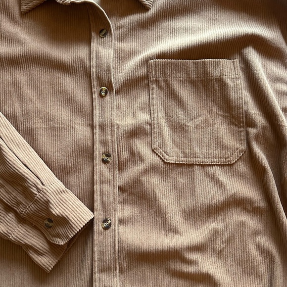 Women’s Medium Brown Long Sleeve Corduroy Shacket - Picture 3 of 5